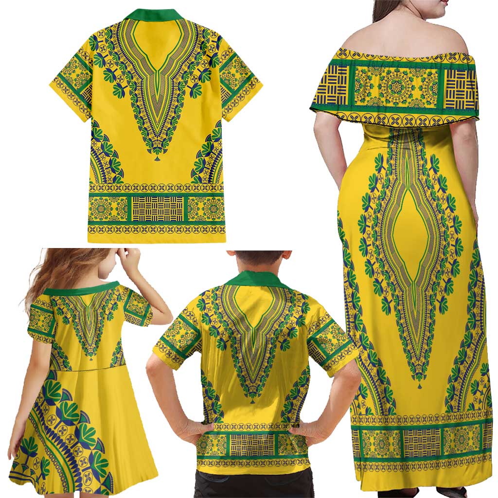 Grenadines Dashiki Family Matching Off Shoulder Maxi Dress and Hawaiian Shirt Proud To Be Grenadines