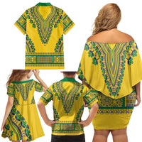 Grenadines Dashiki Family Matching Off Shoulder Short Dress and Hawaiian Shirt Proud To Be Grenadines