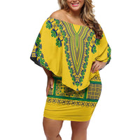 Grenadines Dashiki Family Matching Off Shoulder Short Dress and Hawaiian Shirt Proud To Be Grenadines