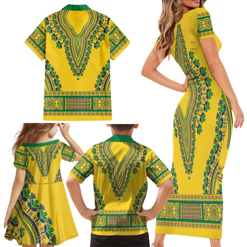 Grenadines Dashiki Family Matching Short Sleeve Bodycon Dress and Hawaiian Shirt Proud To Be Grenadines