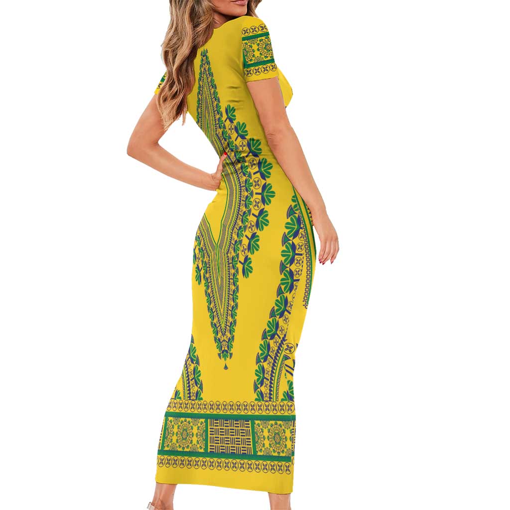 Grenadines Dashiki Family Matching Short Sleeve Bodycon Dress and Hawaiian Shirt Proud To Be Grenadines