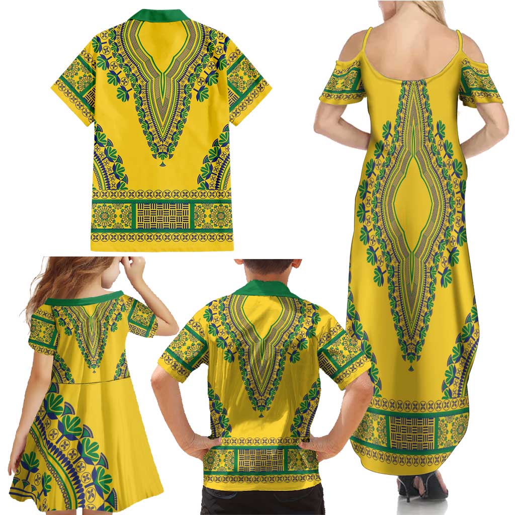 Grenadines Dashiki Family Matching Summer Maxi Dress and Hawaiian Shirt Proud To Be Grenadines