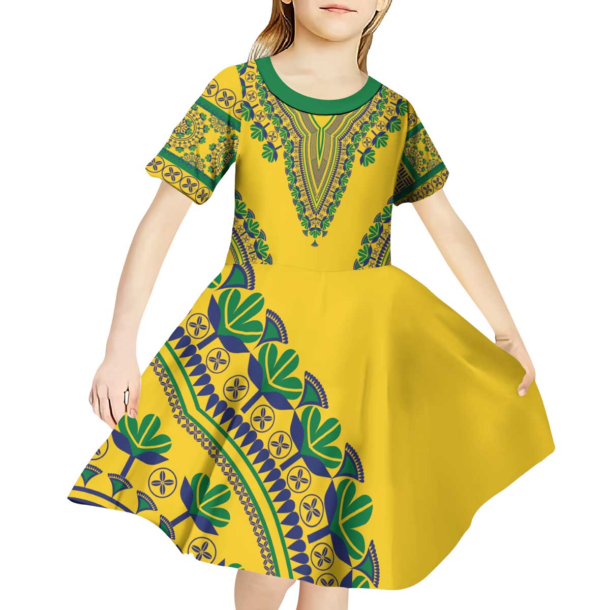 Grenadines Dashiki Kid Short Sleeve Dress Proud To Be Grenadines