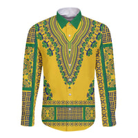 Grenadines Dashiki Long Sleeve Button Shirt Proud To Be Grenadines