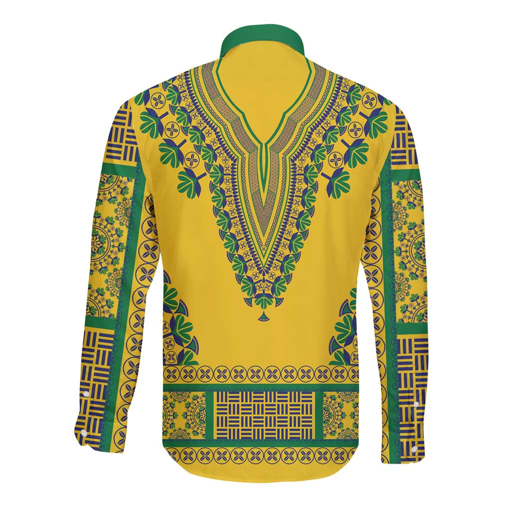 Grenadines Dashiki Long Sleeve Button Shirt Proud To Be Grenadines