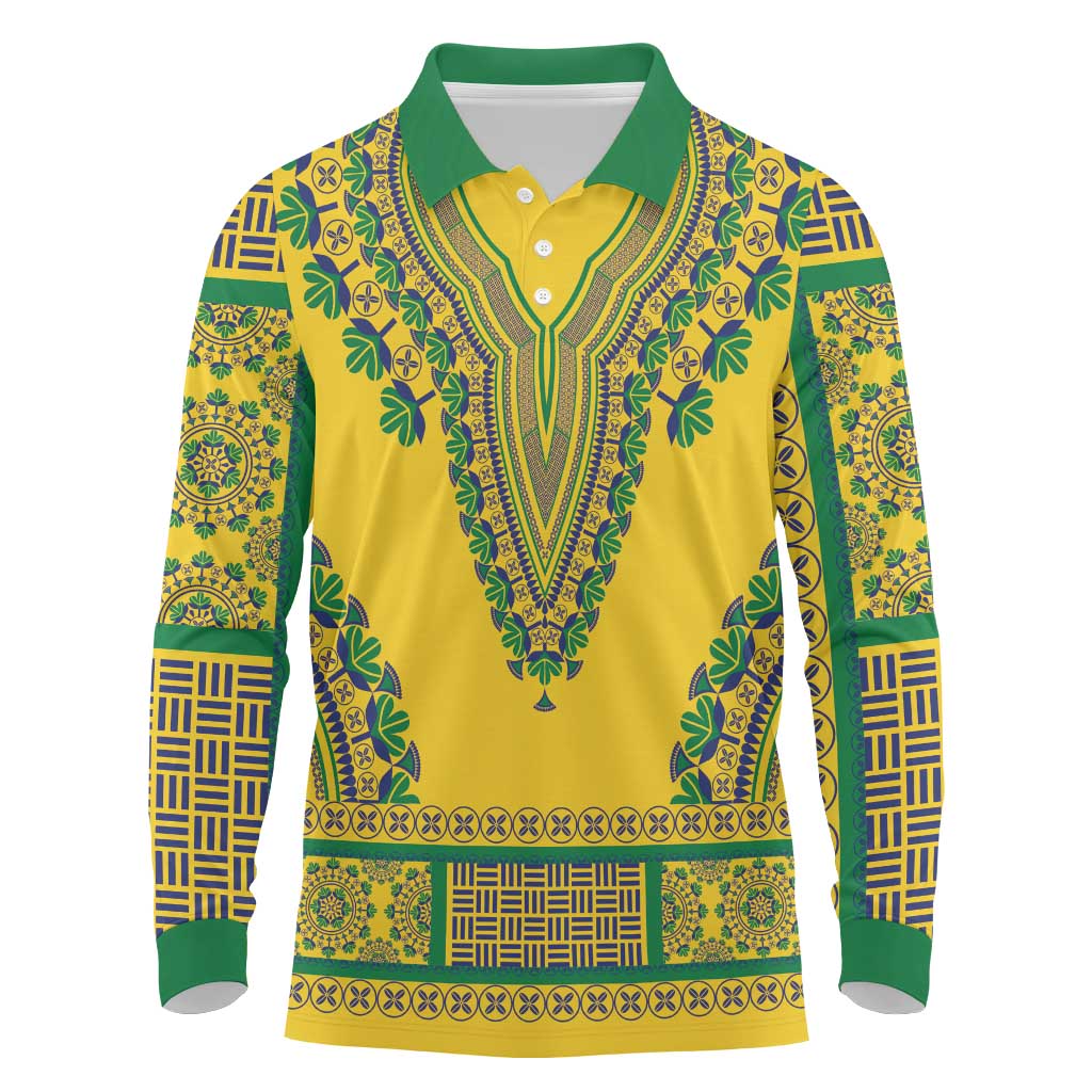 Grenadines Dashiki Long Sleeve Polo Shirt Proud To Be Grenadines