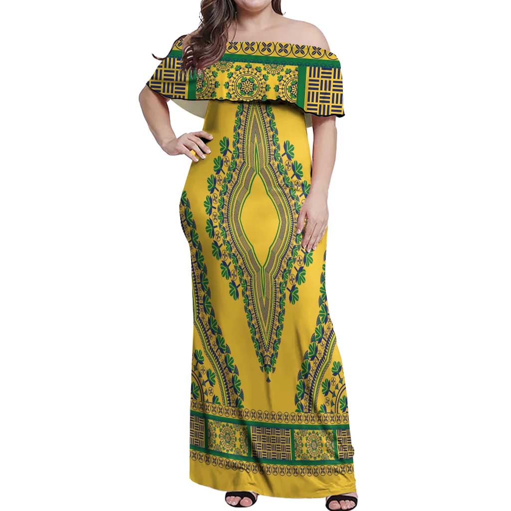 Grenadines Dashiki Off Shoulder Maxi Dress Proud To Be Grenadines