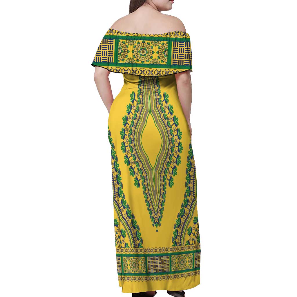 Grenadines Dashiki Off Shoulder Maxi Dress Proud To Be Grenadines