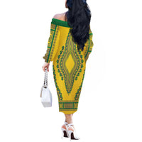 Grenadines Dashiki Off The Shoulder Long Sleeve Dress Proud To Be Grenadines