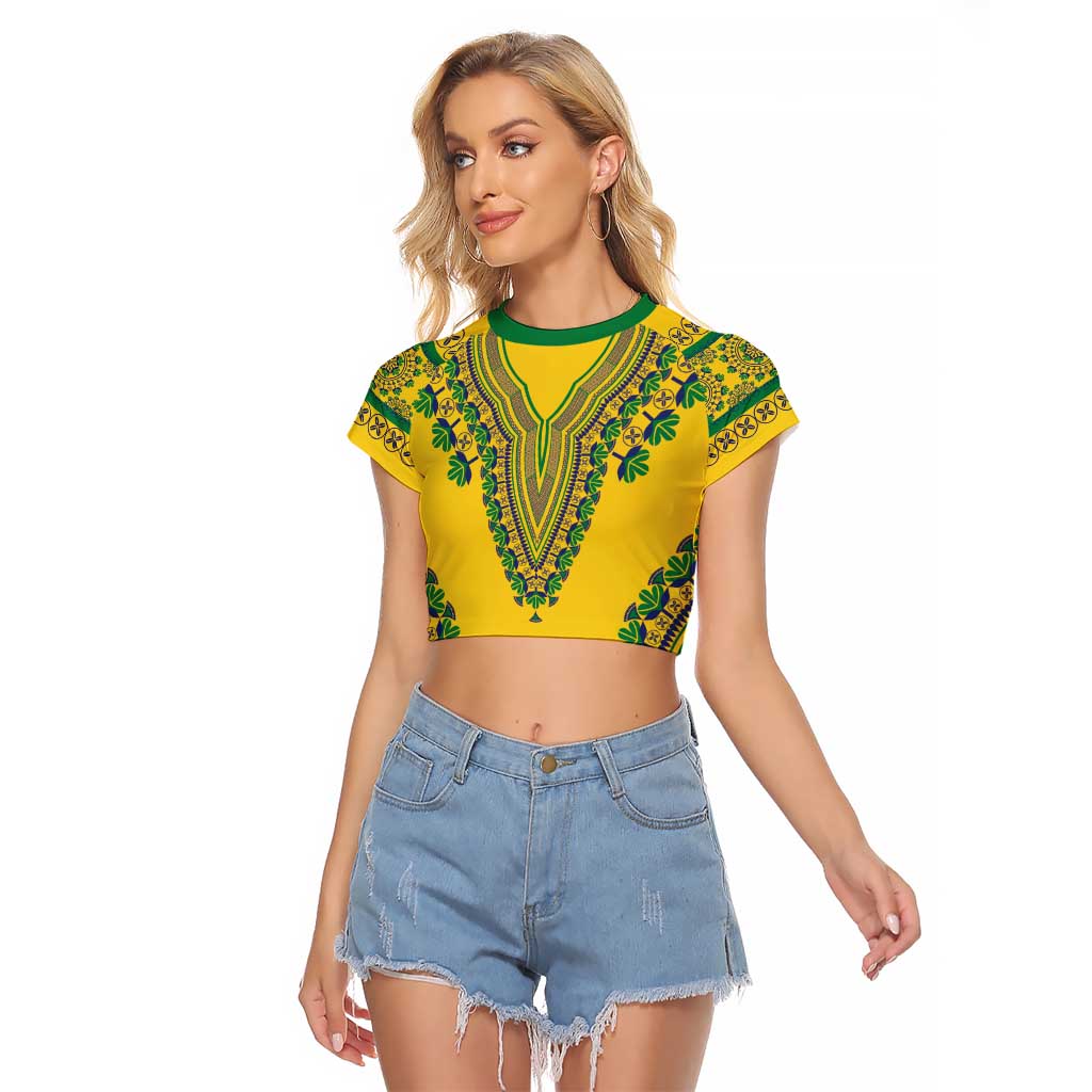 Grenadines Dashiki Raglan Cropped T Shirt Proud To Be Grenadines - Wonder Print Shop