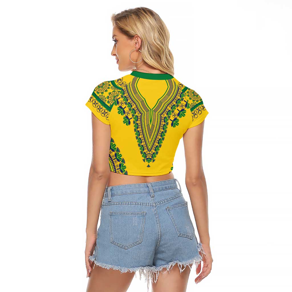 Grenadines Dashiki Raglan Cropped T Shirt Proud To Be Grenadines - Wonder Print Shop