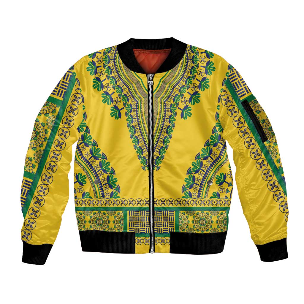Grenadines Dashiki Sleeve Zip Bomber Jacket Proud To Be Grenadines - Wonder Print Shop