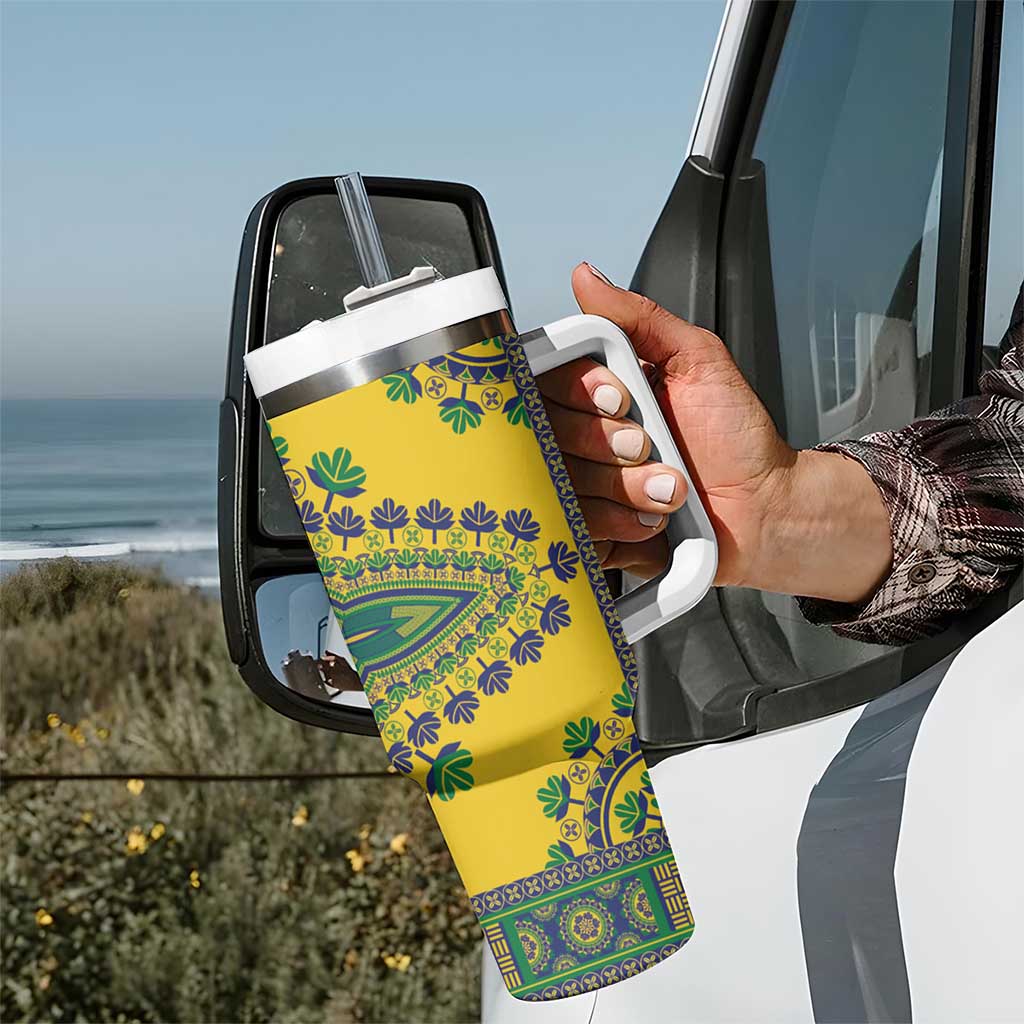 Grenadines Dashiki Tumbler With Handle Proud To Be Grenadines - Wonder Print Shop