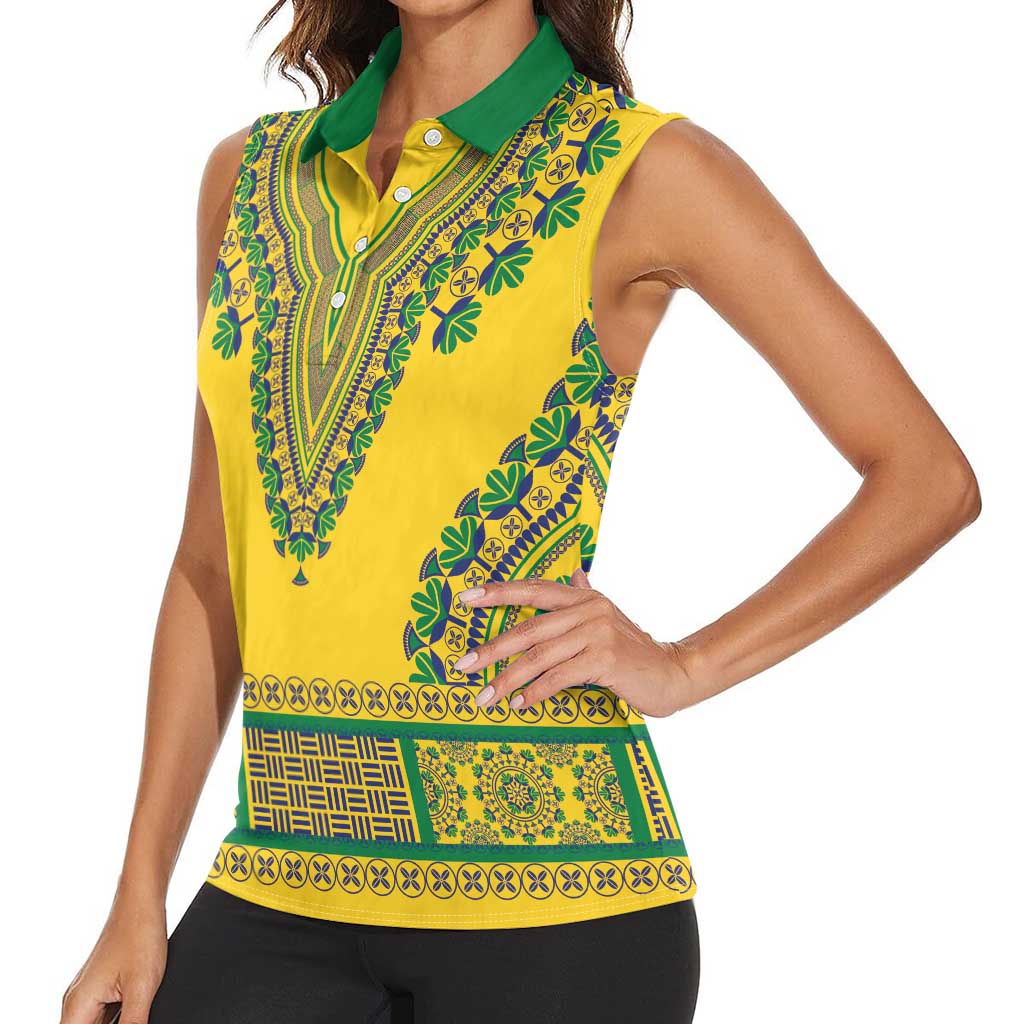 Grenadines Dashiki Women Sleeveless Polo Shirt Proud To Be Grenadines - Wonder Print Shop