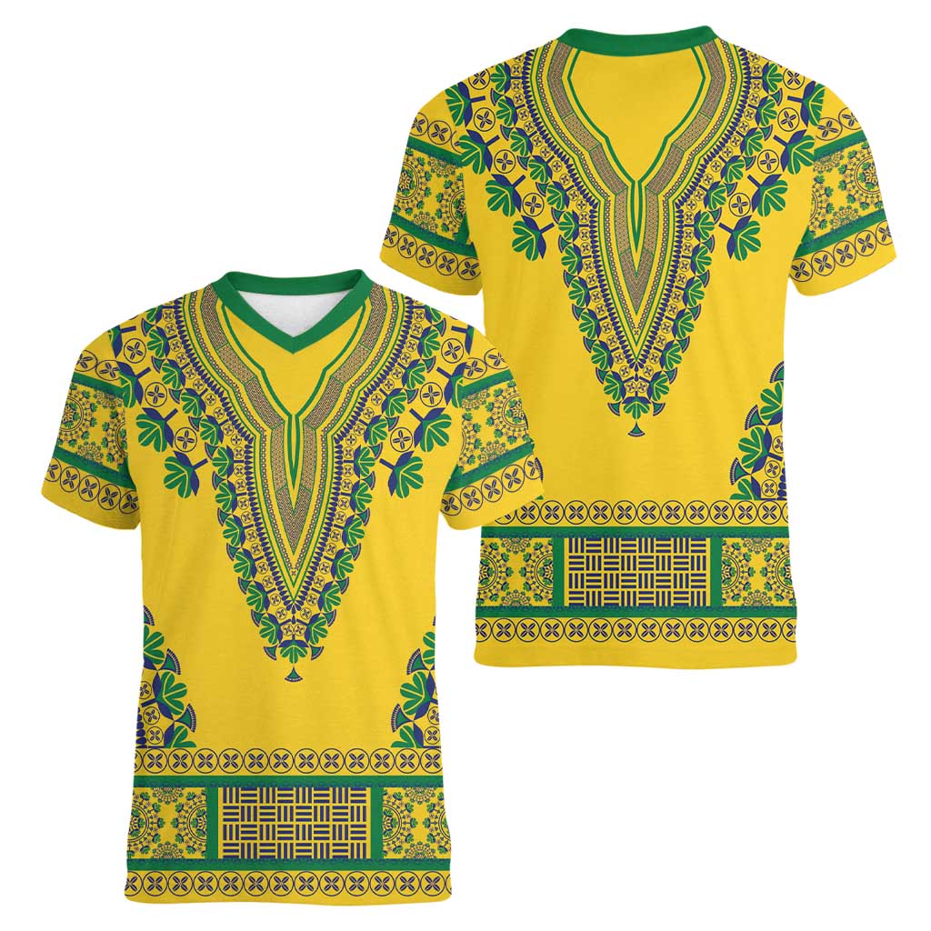 Grenadines Dashiki Women V-Neck T-Shirt Proud To Be Grenadines - Wonder Print Shop