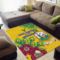 Saint Vincent and the Grenadines Area Rug Stylized Peacock Feather Royal