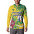 Personalized Saint Vincent and the Grenadines Button Sweatshirt Stylized Peacock Feather Royal