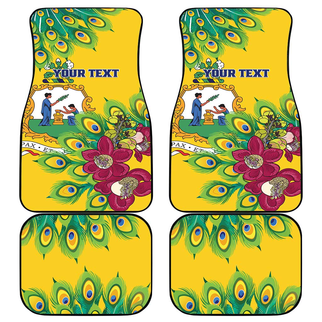 Saint Vincent and the Grenadines Car Mats Stylized Peacock Feather Royal