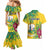 Personalized Saint Vincent and the Grenadines Couples Matching Mermaid Dress and Hawaiian Shirt Stylized Peacock Feather Royal