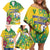 Personalized Saint Vincent and the Grenadines Family Matching Off Shoulder Short Dress and Hawaiian Shirt Stylized Peacock Feather Royal