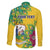 Personalized Saint Vincent and the Grenadines Family Matching Off Shoulder Short Dress and Hawaiian Shirt Stylized Peacock Feather Royal