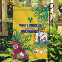 Saint Vincent and the Grenadines Garden Flag Stylized Peacock Feather Royal