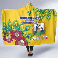 Saint Vincent and the Grenadines Hooded Blanket Stylized Peacock Feather Royal