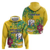 Personalized Saint Vincent and the Grenadines Hoodie Stylized Peacock Feather Royal
