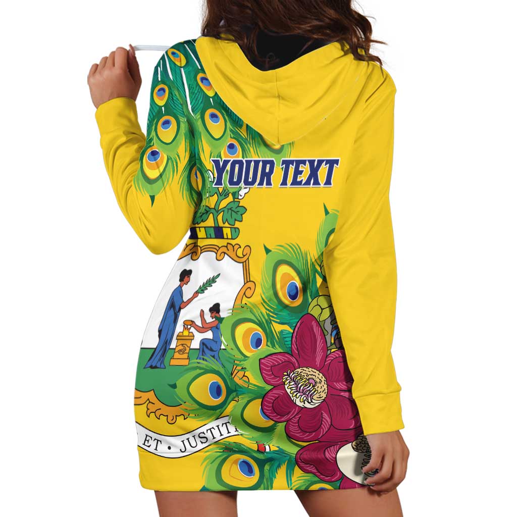 Personalized Saint Vincent and the Grenadines Hoodie Dress Stylized Peacock Feather Royal