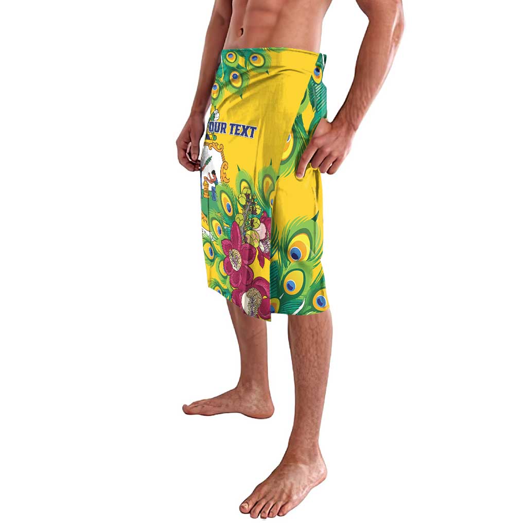 Personalized Saint Vincent and the Grenadines Lavalava Stylized Peacock Feather Royal