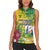Personalized Saint Vincent and the Grenadines Women Sleeveless Polo Shirt Stylized Peacock Feather Royal - Wonder Print Shop