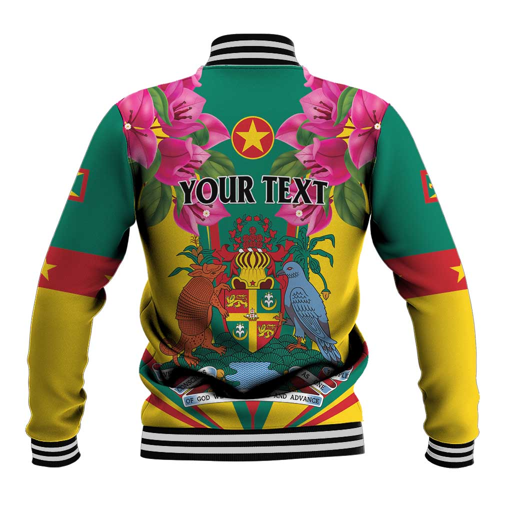 Personalized Carriacou and Petite Martinique Baseball Jacket Bougainvillea Flowers