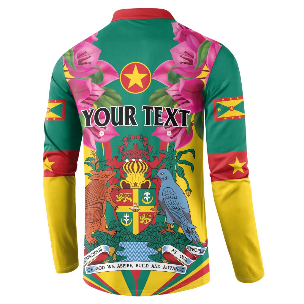 Personalized Carriacou and Petite Martinique Button Sweatshirt Bougainvillea Flowers