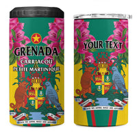 Personalized Carriacou and Petite Martinique 4 in 1 Can Cooler Tumbler Bougainvillea Flowers
