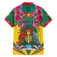 Personalized Carriacou and Petite Martinique Family Matching Long Sleeve Bodycon Dress and Hawaiian Shirt Bougainvillea Flowers