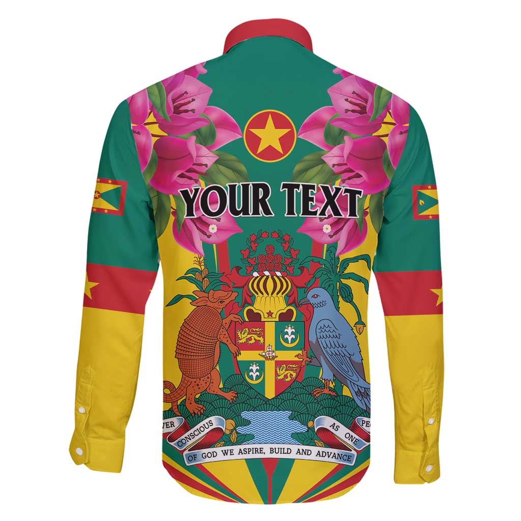 Personalized Carriacou and Petite Martinique Family Matching Long Sleeve Bodycon Dress and Hawaiian Shirt Bougainvillea Flowers