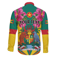 Personalized Carriacou and Petite Martinique Family Matching Long Sleeve Bodycon Dress and Hawaiian Shirt Bougainvillea Flowers