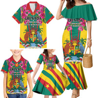 Personalized Carriacou and Petite Martinique Family Matching Mermaid Dress and Hawaiian Shirt Bougainvillea Flowers