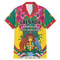 Personalized Carriacou and Petite Martinique Family Matching Mermaid Dress and Hawaiian Shirt Bougainvillea Flowers