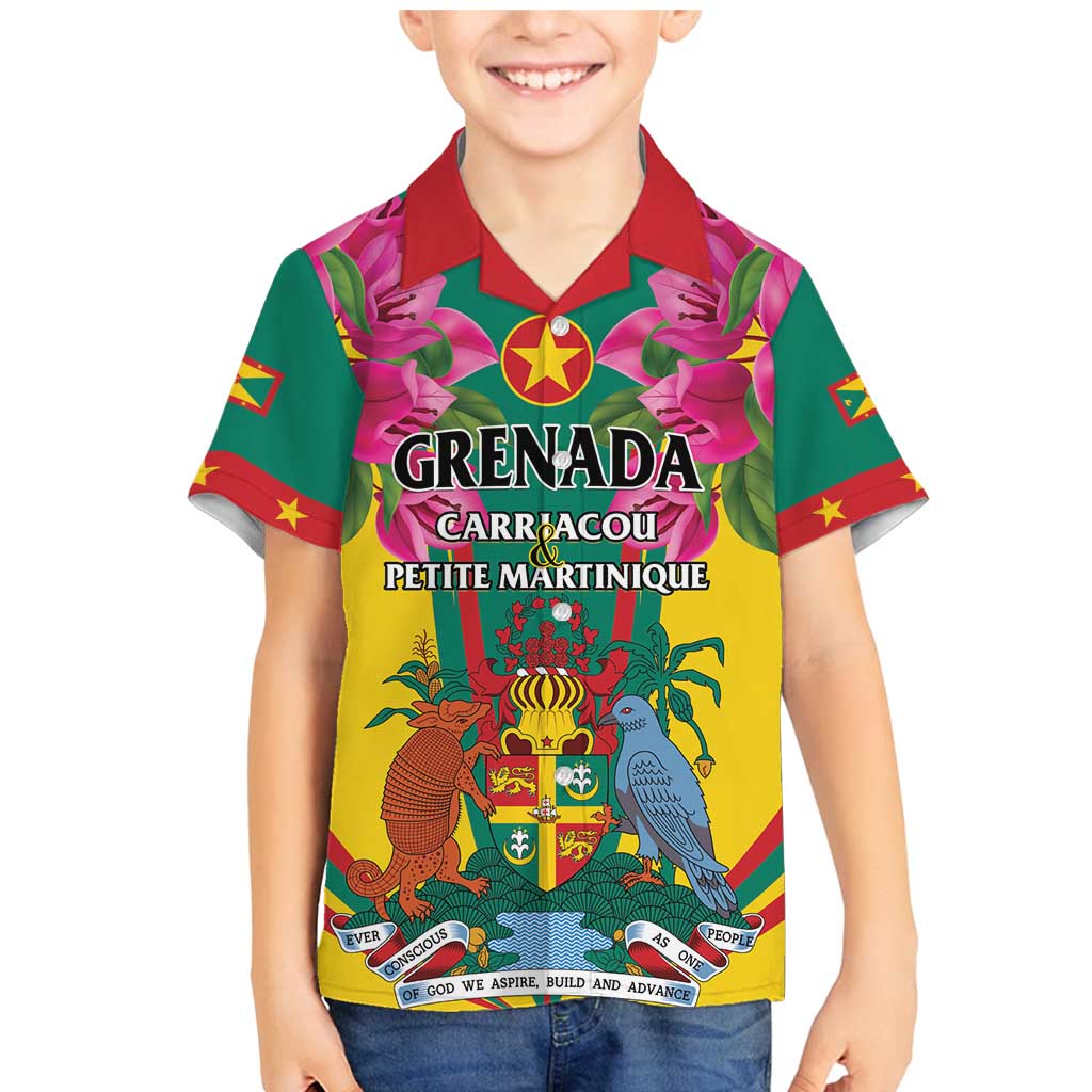 Personalized Carriacou and Petite Martinique Family Matching Mermaid Dress and Hawaiian Shirt Bougainvillea Flowers