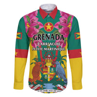 Personalized Carriacou and Petite Martinique Family Matching Puletasi and Hawaiian Shirt Bougainvillea Flowers
