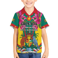 Personalized Carriacou and Petite Martinique Family Matching Summer Maxi Dress and Hawaiian Shirt Bougainvillea Flowers