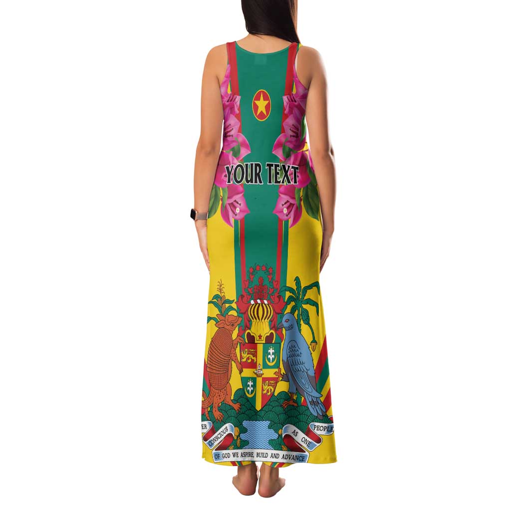 Personalized Carriacou and Petite Martinique Family Matching Tank Maxi Dress and Hawaiian Shirt Bougainvillea Flowers