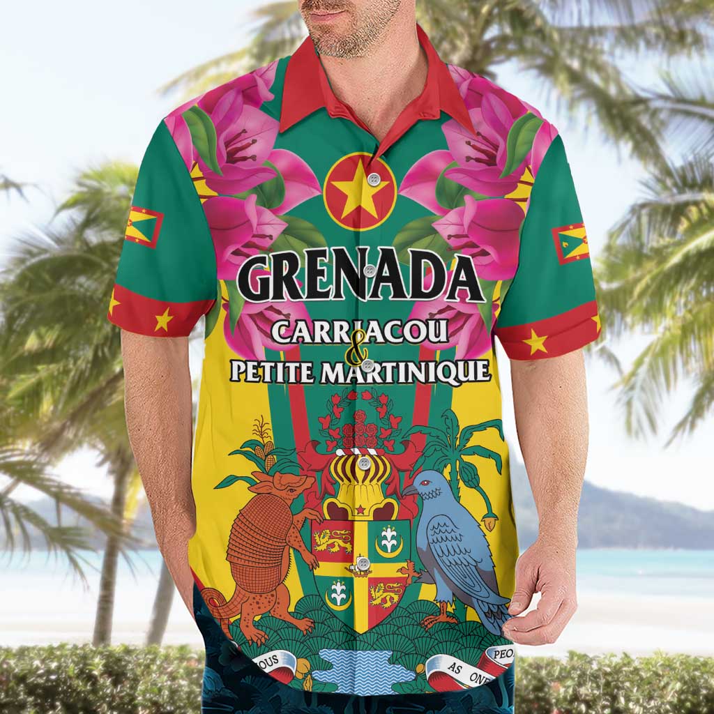 Personalized Carriacou and Petite Martinique Hawaiian Shirt Bougainvillea Flowers