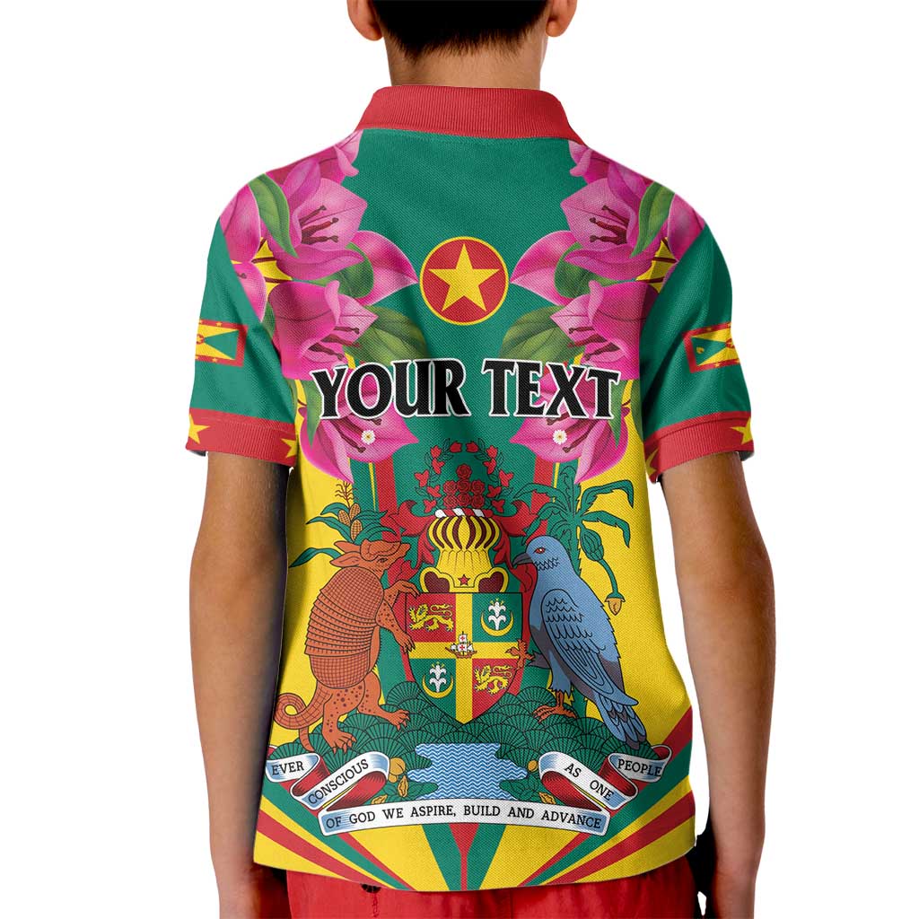 Personalized Carriacou and Petite Martinique Kid Polo Shirt Bougainvillea Flowers