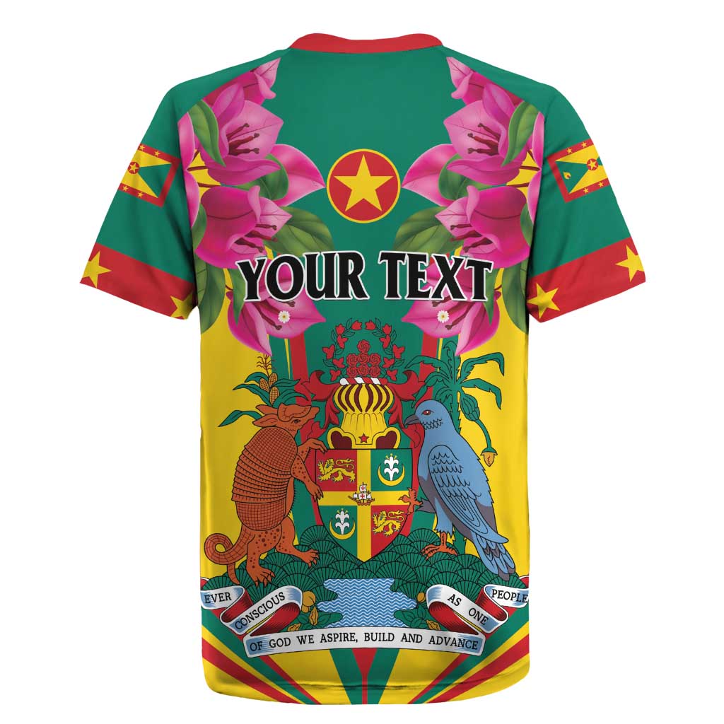 Personalized Carriacou and Petite Martinique Rugby Jersey Bougainvillea Flowers - Wonder Print Shop