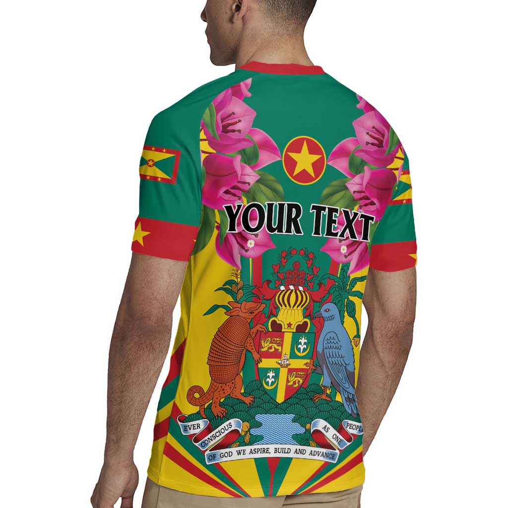 Personalized Carriacou and Petite Martinique Rugby Jersey Bougainvillea Flowers - Wonder Print Shop