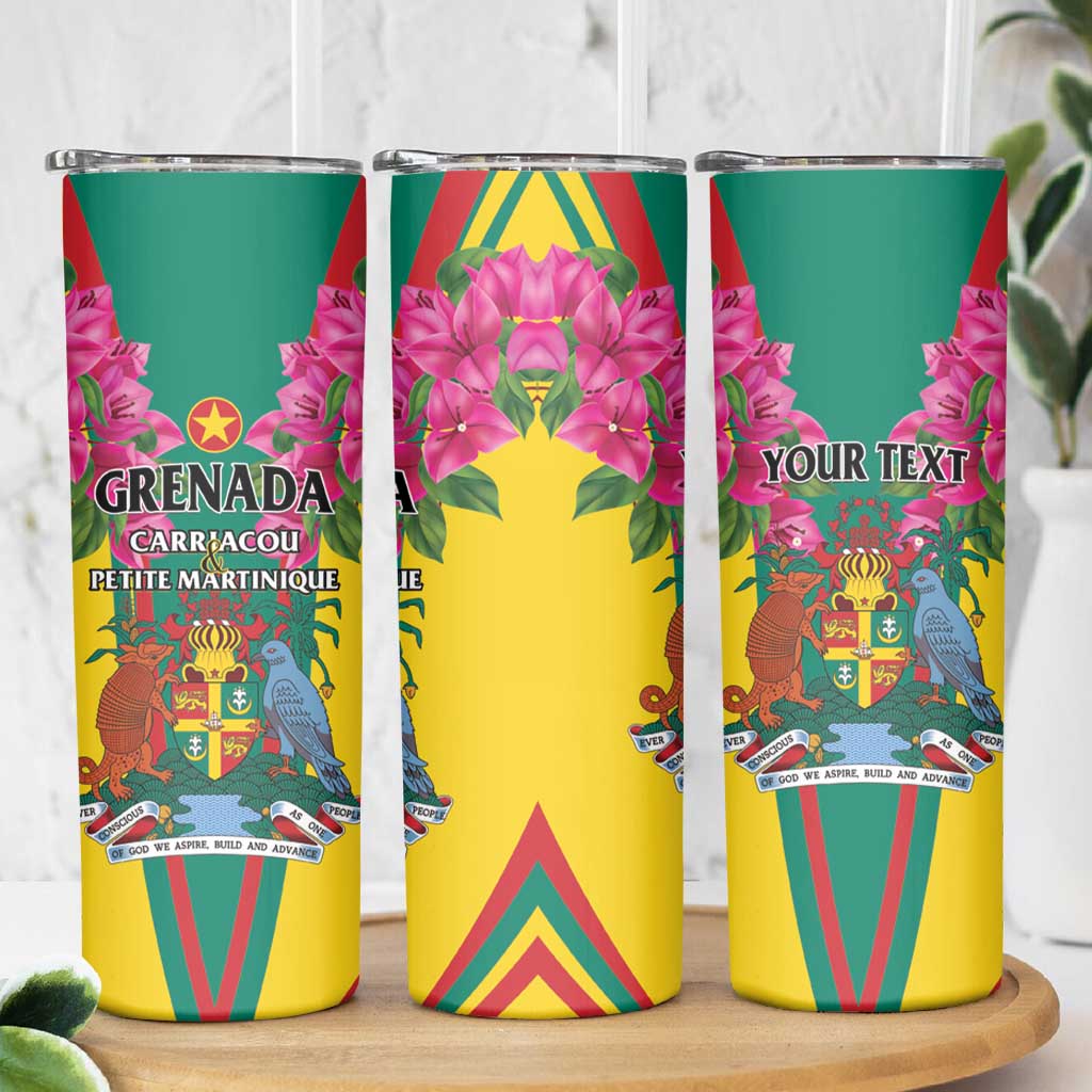 Personalized Carriacou and Petite Martinique Skinny Tumbler Bougainvillea Flowers - Wonder Print Shop