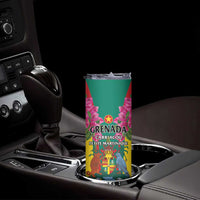 Personalized Carriacou and Petite Martinique Skinny Tumbler Bougainvillea Flowers - Wonder Print Shop