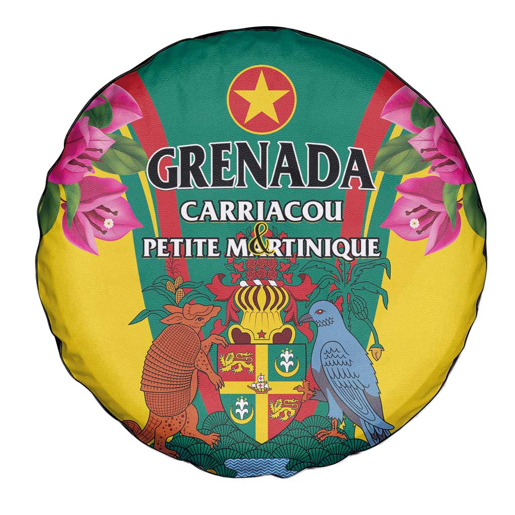 Carriacou and Petite Martinique Spare Tire Cover Bougainvillea Flowers - Wonder Print Shop